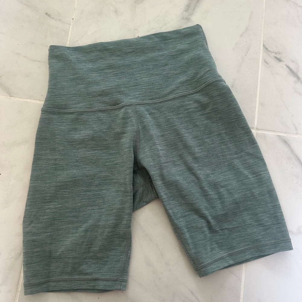 lululemon athletica Heathered Green Bike Shorts